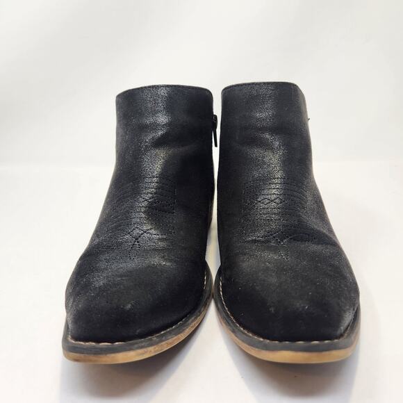 Roper Sofia Black Snip Toe Western Ankle Boots Booties Women Size 7.5 Side Zip - Picture 3 of 9
